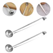 2 Pcs Stainless Steel Olive Spoon Strainer Spoons with Holes for Jars