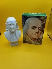 Avon Benjamin Franklin Bust Tai Winds After Shave White Glass Bottle Decor 70s