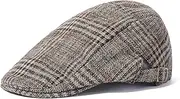 [BESTORI] Cotton Mens Vintage Flat Cap Tweed Vintage Newsboy Hats Cabbie Driving Hat