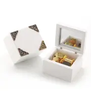 Vintage White Wood Music Box : ONCE UPON A DREAM