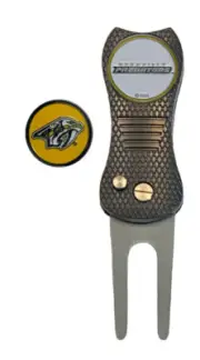 Nashville Predators NHL Golf Ball Marker + DivotFix Switchblade Divot Tool