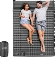 Elegear Double Sleeping Pad for Camping, 4" Ultra-Thick Self Full, Grey