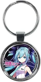 Ata-BoyHatsune Miku Keychain - Art by Kirabagani Keychain for Fans, Check out Ata-boy's Collection of, Silver, Rectangular