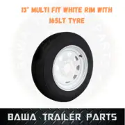 SUNRAYSIA 13" MULTI-FIT (HOLDEN HT/FORD) RIM WITH 165 LT TYRE ! Trailer Parts