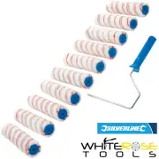 Silverline Paint Roller Frame & 10 Sleeves Painting Decorating 10" (254mm)