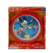 Wall Clock 9.5" Quartz Disney Mickey & Goofy Red NIP