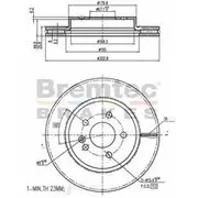 Bremtec Euro-Line GeoZinc Coated Brake Rotor - BDR13590EL