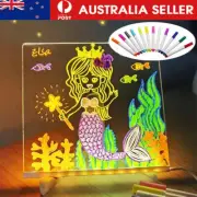 LED Note Board With Colors Acrylic Dry Erase Board Light Up 7 Pens With Light