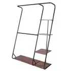 NNEDSZ Freestanding Closet with 3 Shelves Organizer Storage Clothes Hanger Rail
