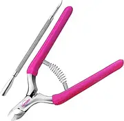 Professional Cuticle Nipper Sharp Stainless Steel Cuticle Scissors Non-Slip Handle Precisely Removing Excess Cuticles and Dead Skin (Purpul, 4 Inch)