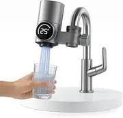 Water Filter - Domestic Home Kitchen Smart Tap UV Water Purifier Tap Faucet Filter for Home Tap with Ceramic Filter Cartridge