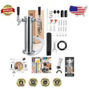 Durable Dual Tap Stainless Steel Beer Tower Dispenser with Pre-Assembled Hose