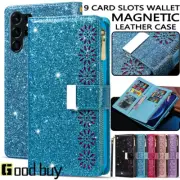 Leather Wallet Case For Samsung S24 Ultra Plus S23 S22 S21 FE Note20 case