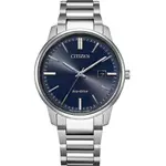 CITIZEN星辰錶 紳士藍素面不鏽鋼腕錶 藍寶石水晶鏡面 39MM BM7521-85L 原廠公司貨保固2年