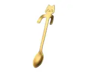 Gift Coffee with Cute Cat Scoop 304 Stainless Steel Scoop-Gold