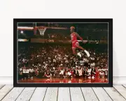 Michael Jordan - Slam Dunk *Framed* Large Poster (90cm x 60cm) Ready to Hang