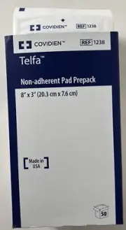 Covidien 1238 Telfa Non-Adherent Pad Prepack, 8" x 3" (Open Box of 41)
