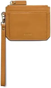 [X NIHILO] Charlie Unisex Genuine Leather Coin Purse - Trendy Wallet with Card Slots, Gold Hardware and Removable Wrist Wrap, Timeless for Work, Travel & Everyday - One Size Mustard