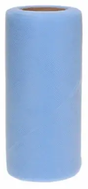 Falk Fabrics Tulle Spool for Decoration, 6-Inch by 25-Yard, Medium Blue
