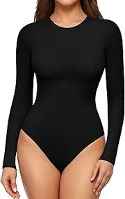 [Lotofun] Womens Scoop Neck Sleeveless Tank Top Bodysuits Backless Ribbed Body Suits Tops
