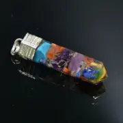 34 MM Long Orgone orgonite Multi 7 Chakra Pendant Set Crystal Healing Stone