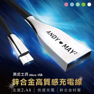 英式士兵 2.4A Micro USB 快速充電線