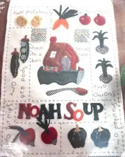 Bucillas Patchworks Noah Soup Easy Applique Project Kit 13" X 19" Stamped Fabric