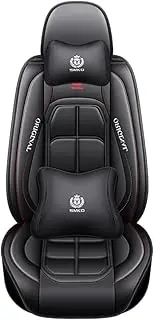 QIOZO car seat Cover Suitable for Volkswagen AMAROK Jetta, Santana Variant Lamando Lavida Vista Auto Parts/Waterproof/Sports Leather/Black Deluxe Edition