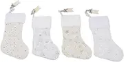 Xmas Stockings Snowflake Pattern Hot Stamping Technology for Home Window Decor