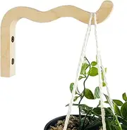 Wood Plant Hanger - Wall Mounted Plant Bracket Hook for Hanging Baskets, Decorative Wooden Plant Hook for Indoor Outdoor Use | Rustic Plant Wall Hanger for Porch Garden Home or Balcony Display