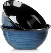 Ceramic Large Serving Bowls,84 Ounce Salad Mixing Bowls Set of 2 for Kitchen for