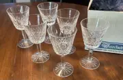 SET of 6 Waterford Crystal Lismore Claret Wine Goblets Glasses Stems OLD Mark