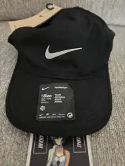 NWT Nike Dri-Fit Featherlight Running Hat Cap Black Adjustable Youth 739376-010