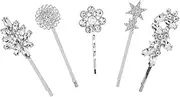 Ipetboom Rhinestones Flower Hair Clip Barrette Crystal Hair Clip Set for Party Wedding