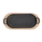 Cast Iron Griddle Grilling Pan Grilled Fish Platter Meat Plate Dish