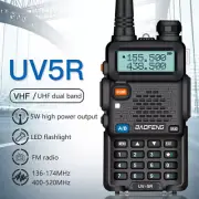 BF UV-5R Baofeng Walkie Talkie LCD Long Range Two Way Radio UHF with Headsets