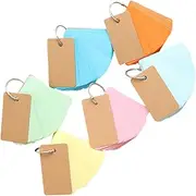 Operitacx 6 Pack Ring Loose Leaf Notepads Portable Memo Pads Binder Ring Blank Flash Cards for Study Random Color