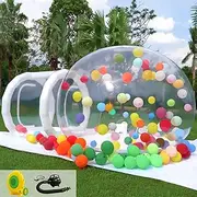 10ft Inflatable Bubble House, Clear Bubble House Dome Inflatable with 100 Balloons, PVC Balloon House with Air Blower & Pump for Party Birthday Outdoor Backyard Wedding