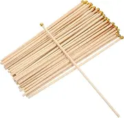 DOITOOL 50pcs Small Wooden Flagpole Mini Flag Stick for DIY Handheld Flags for Celebrations Events Display Your Patriotism with Ease