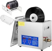 Digital Ultrasonic Cleaning Machine, 6L Ultrasonic Vinyl Records Cleaning Machine, Disk Washer Machine with Drying Rack Kit，Clean 1-8 Vinyl Records One time