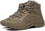 [CLSQLXYJZC] Spring and Autumn Military Hiking Shoes, Non-slip Wear-resistant Breathable Mid-top Tactical Boots for Men, for Outdoor Lace-up Sports Military Boots