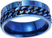 [LIFKOME] Roman Numeral Ring Steampunk Ring Roman Numeral Wedding Band Rings for Unisex Chain Joint Ring Mens Women Ring Unisex Ring Gold The Chain Men and Women Titanium Steel Jewelry