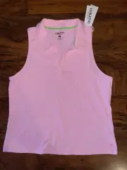 Lilly Pulitzer XL Conch Shell PINK ALISTER SLEEVELESS POLO Luxletic UPF50+ NWT