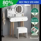 ALFORDSON Dressing Table Stool Set Makeup Mirror Vanity LED Light White
