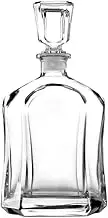 Home Bar Crystal Glass Whiskey Decanter – Square Clear Design with Stopper – Premium Liquor and Spirits Storage