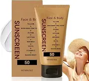 Tallow Sunscreen SPF50, Organic Natural Tallow Sunscreens, Body Moisturizer Sun Screen, Water Resistant, Lightweight (1PC)