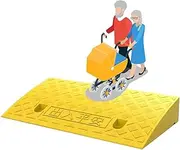OUKEJNM 2" Rise Threshold Ramp, Door Entry Ramp for Wheelchair/Doorways/Scooter, Rubber Curb Ramp with Non-Slip Surface, 4.3"-7.5" High 2200 Lbs Load Capacity ﻿(Yellow,1.2" Rise/3cm)