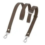 0.7" Genuine Leather Purse Strap for Bag (Khaki, Silver Buckle)