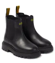[Off-White Kids] Off-White Kids Logo leather Chelsea boots UK 0 black