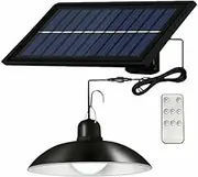 Leona Co Solar Pendant Lights, IP65 Waterproof Solar Shed Lights with Motion Sensor, Hanging LED Indoor Lamp with Remote Control for Barn Gazebo Garage Garden Home (1 Lamp)